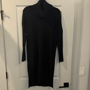 French Connection Chic Black Cowl Neck Sweater Dress